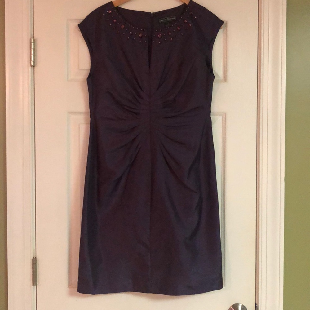 Plum Dress with Rhinestone Detail
